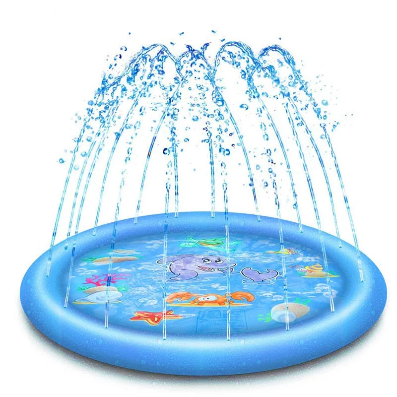 170*170cm Pet Sprinkler Pad Play Cooling Mat Swimming Pool Inflatable Water Spray Pad Mat Tub Summer Cool Dog Bathtub for Dogs