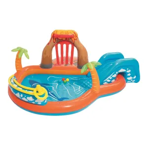 Bestway 2.7m x 1m Inflatable Lava Lagoon Water Fun Park Pool With Slide 208L