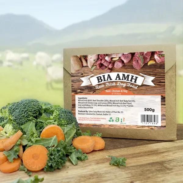 BIA AMH Raw Dog Food - Beef, Chicken & Veg