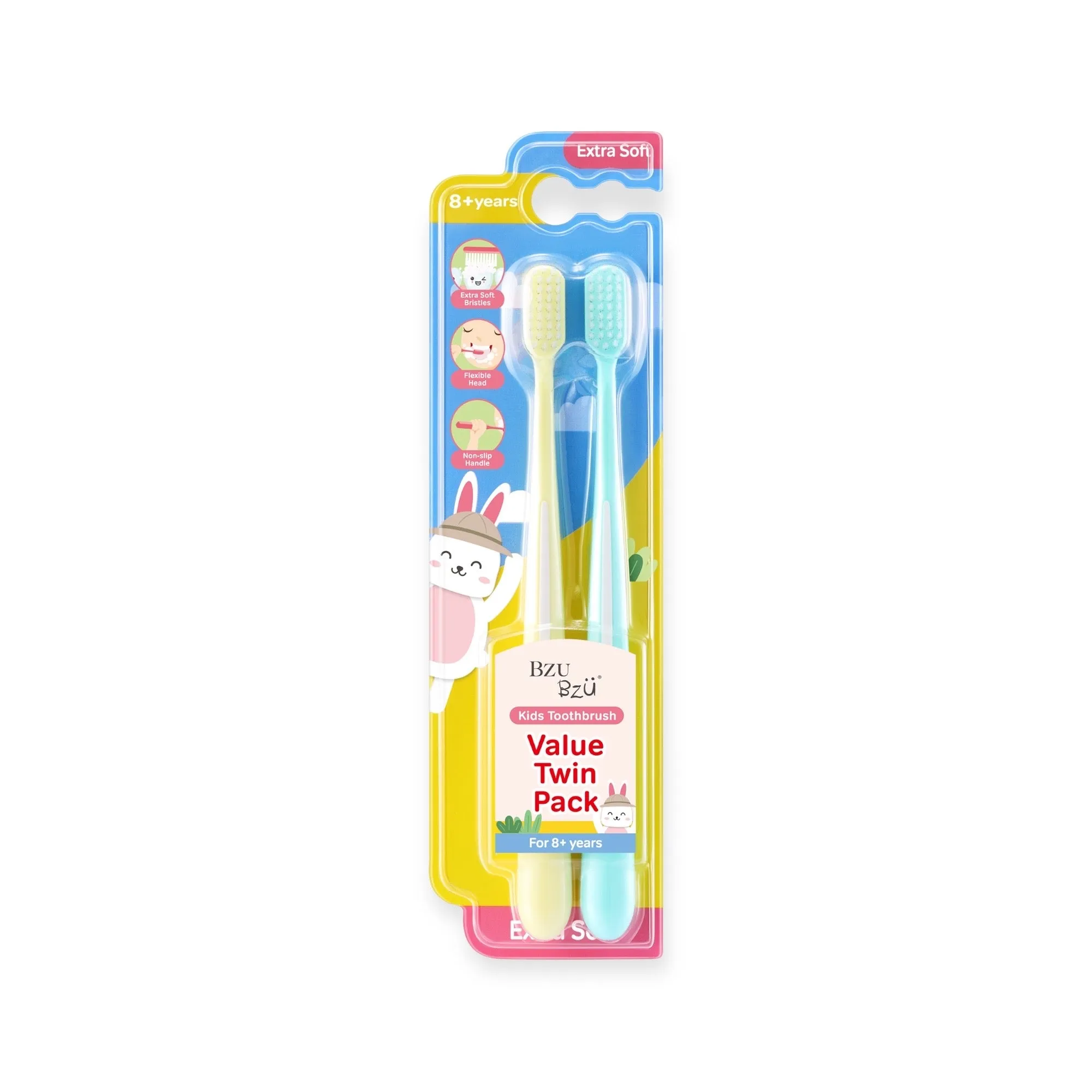 BzuBzu Kids Toothbrush For 8  Years Twin Pack