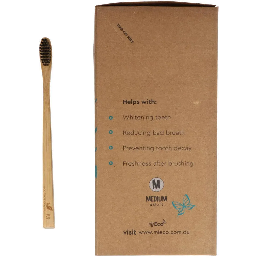 Charcoal Toothbrush Bamboo Adult - Medium