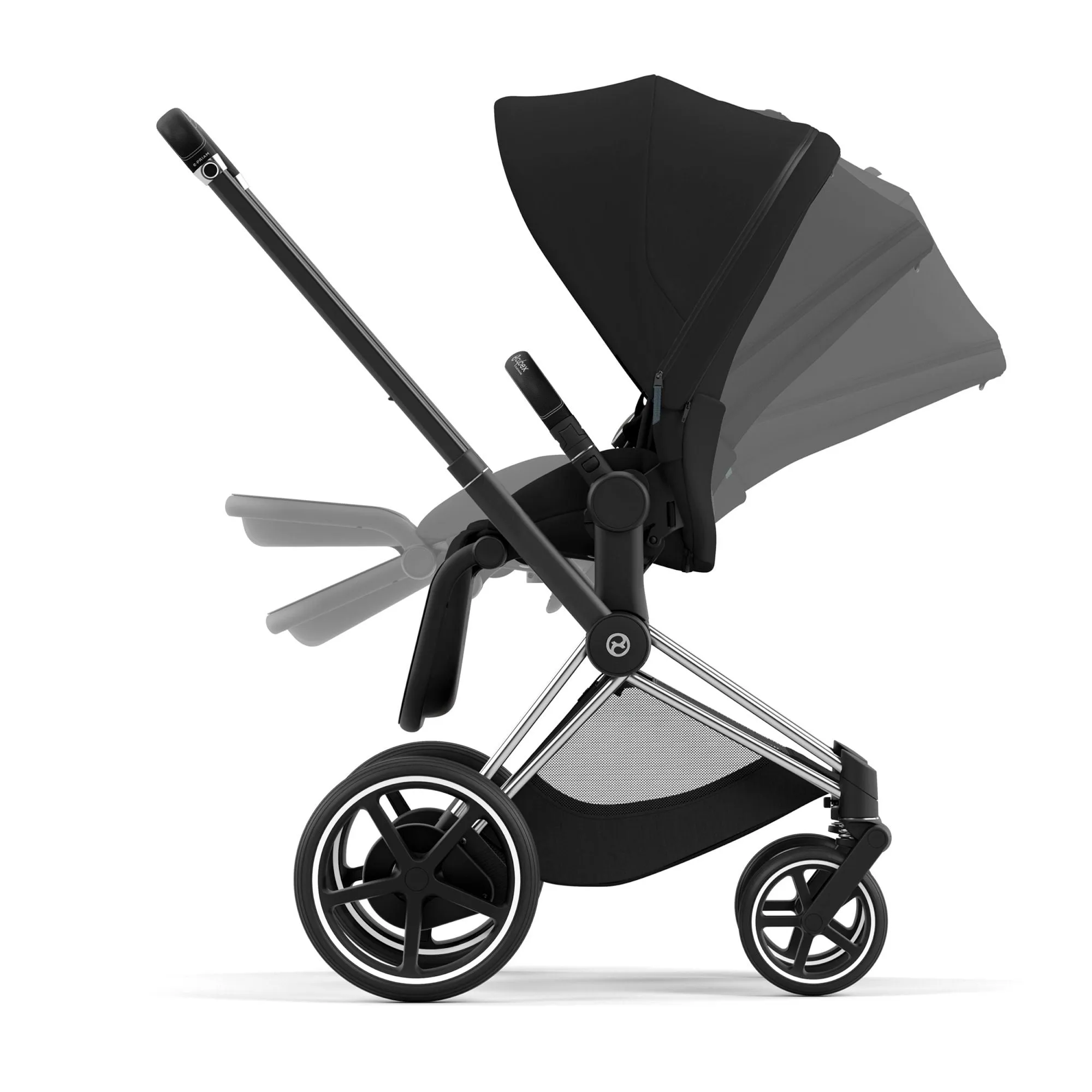 E-Priam Smart Electric Stroller   Free Carry Cot - Matte Black/Deep Black