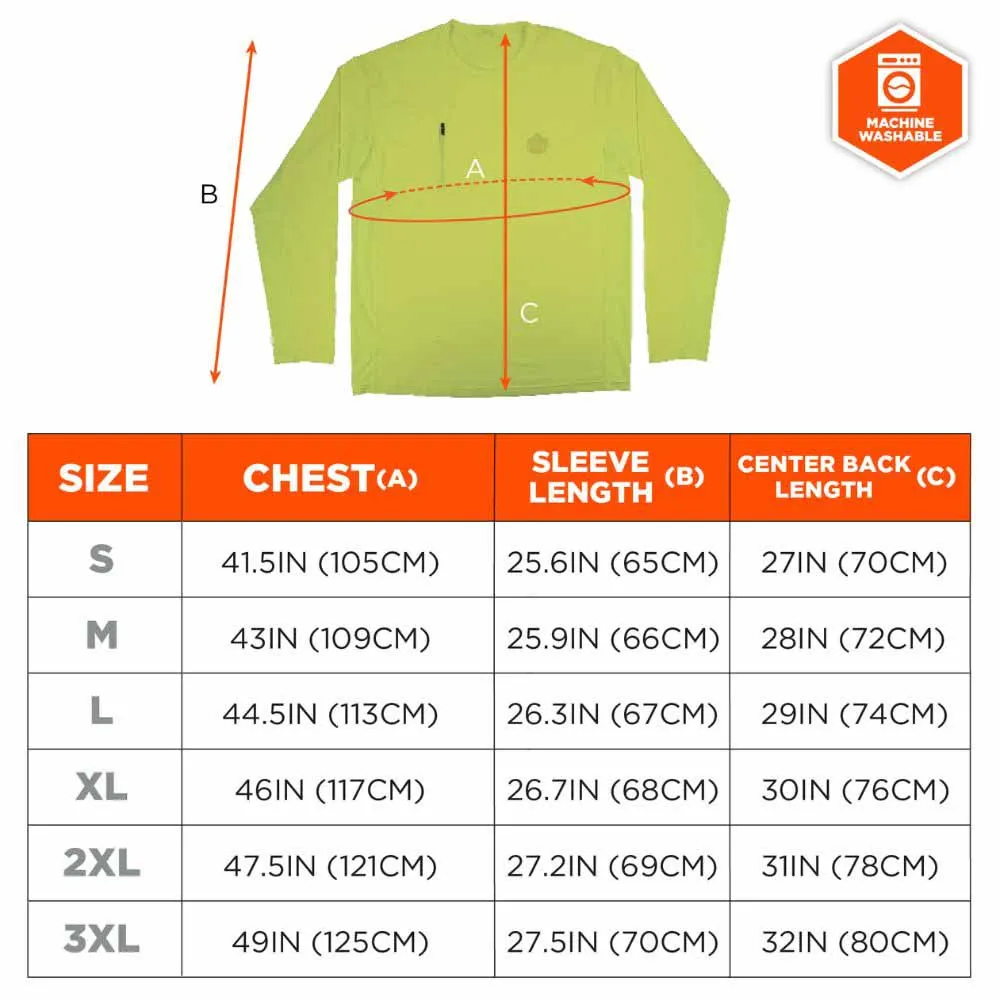 Ergodyne 12146 6689 2XL Lime Cooling Long Sleeve Sun Shirt with UV Protection