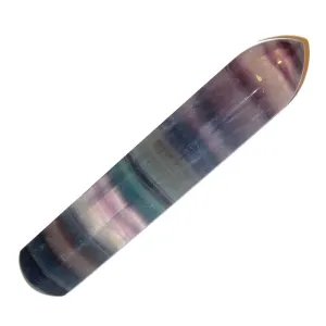 Fluorite Massage Wand Purple Green Striped Chakra Energy Stone