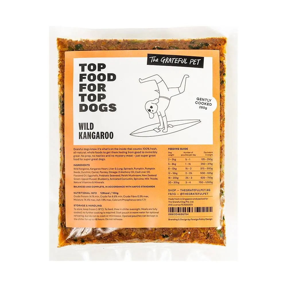 *FROZEN* The Grateful Pet Dog Gently Cooked Wild Kangaroo 250g