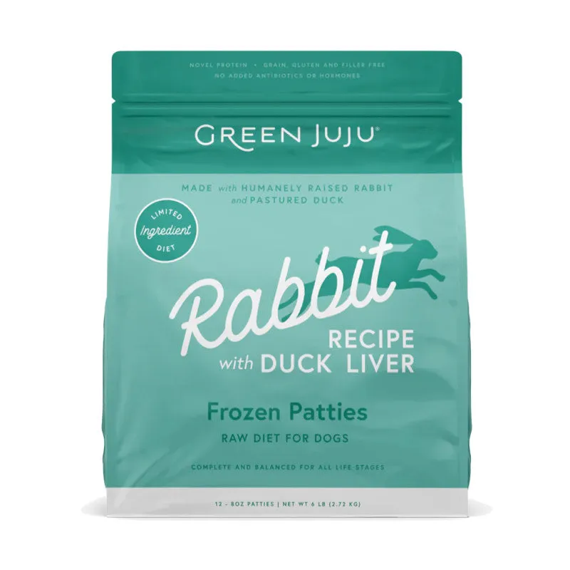 Green Juju Raw Diet Rabbit & Duck Liver Slider & Patties