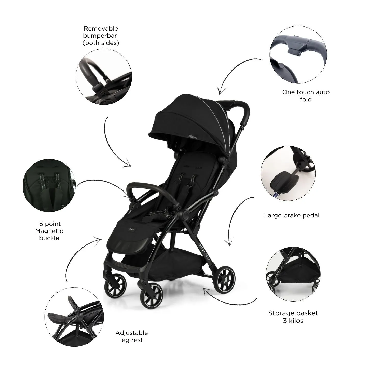 Leclercbaby Influencer Air Stroller Piano Black