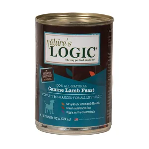 Nature's Logic Canine Lamb Feast Grain-Free Canned Dog Food, 13.2-oz