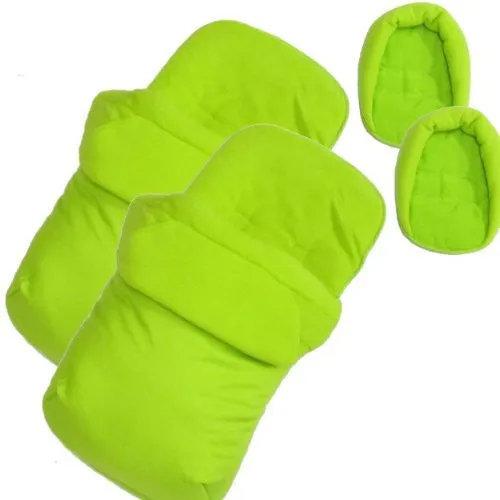 New X2 Luxury Footmuff Liner & Headhugger - Lime Fits Obaby Apollo Twin Stroller