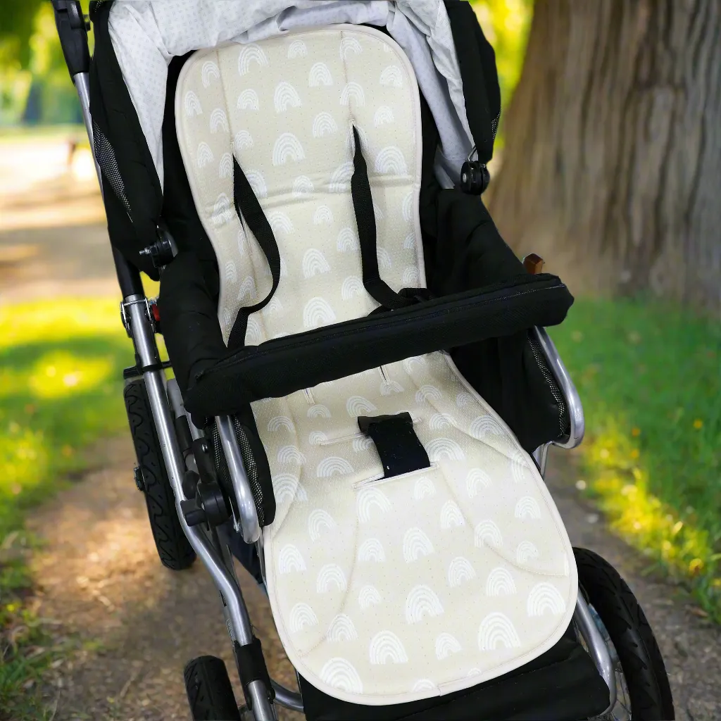 Nordic AIR  Reversible Pram Liner - Sand/Grey