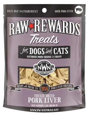 Northwest Naturals Raw Rewards Freeze-Dried Raw Pork Liver Treats for Cats & Dogs