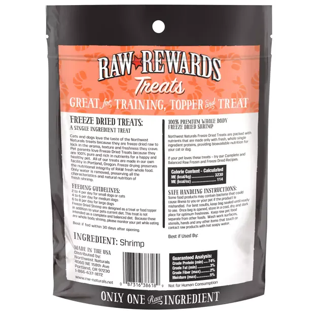 Northwest Naturals Raw Rewards - Freeze Dried Treats For Cats & Dogs - Shrimp