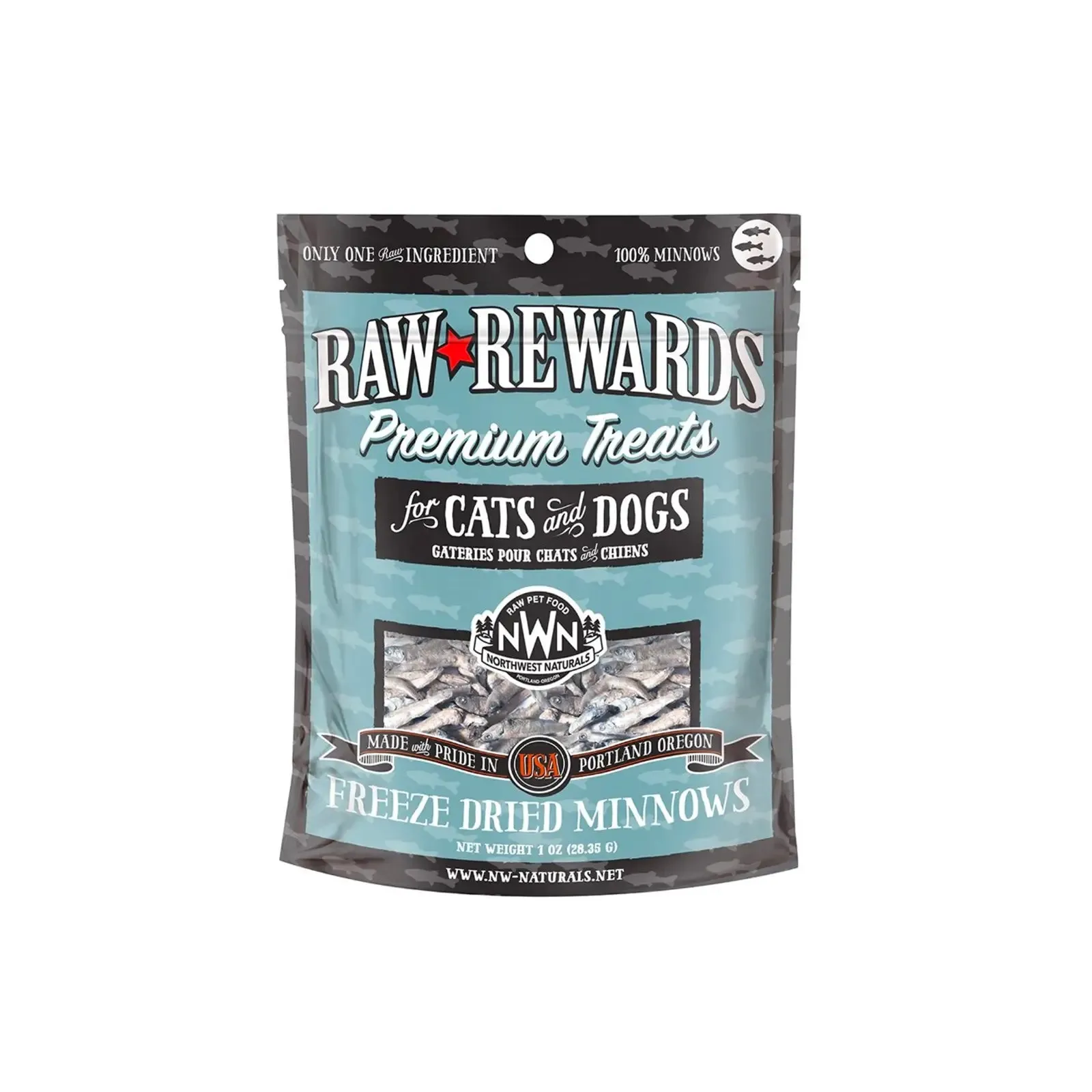 Northwest Naturals Raw Rewards Freeze Dried Treats for Dogs and Cats - Minnows 28.35g