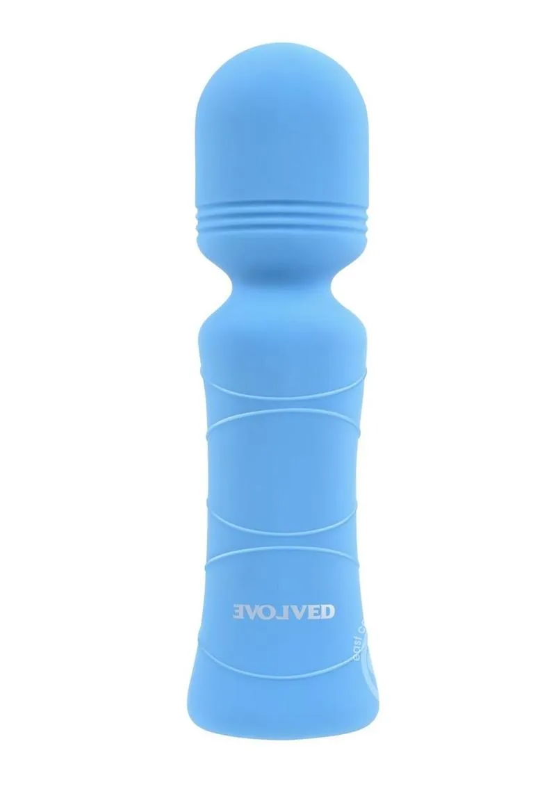 Out of The Blue Rechargeable Silicone Wand Vibrator Blue