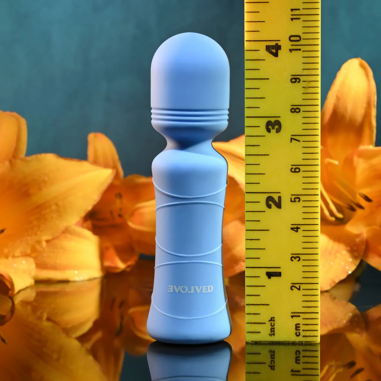 Out of The Blue Rechargeable Silicone Wand Vibrator Blue