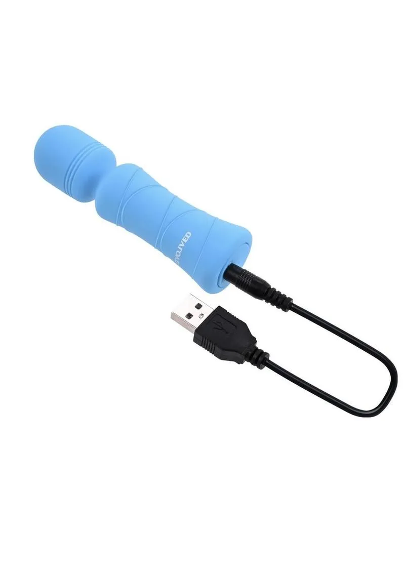 Out of The Blue Rechargeable Silicone Wand Vibrator Blue