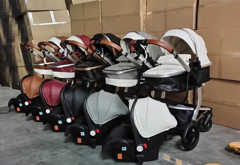 Red Upgraded Luxury 3-in-1 Baby Stroller