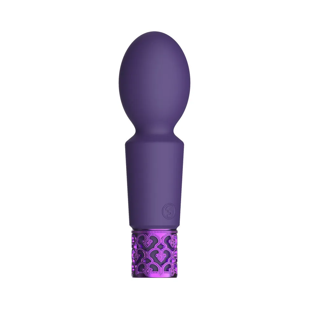 Royal Gems Brilliant Rechargeable Silicone Wand-Shaped Bullet Vibrator Purple