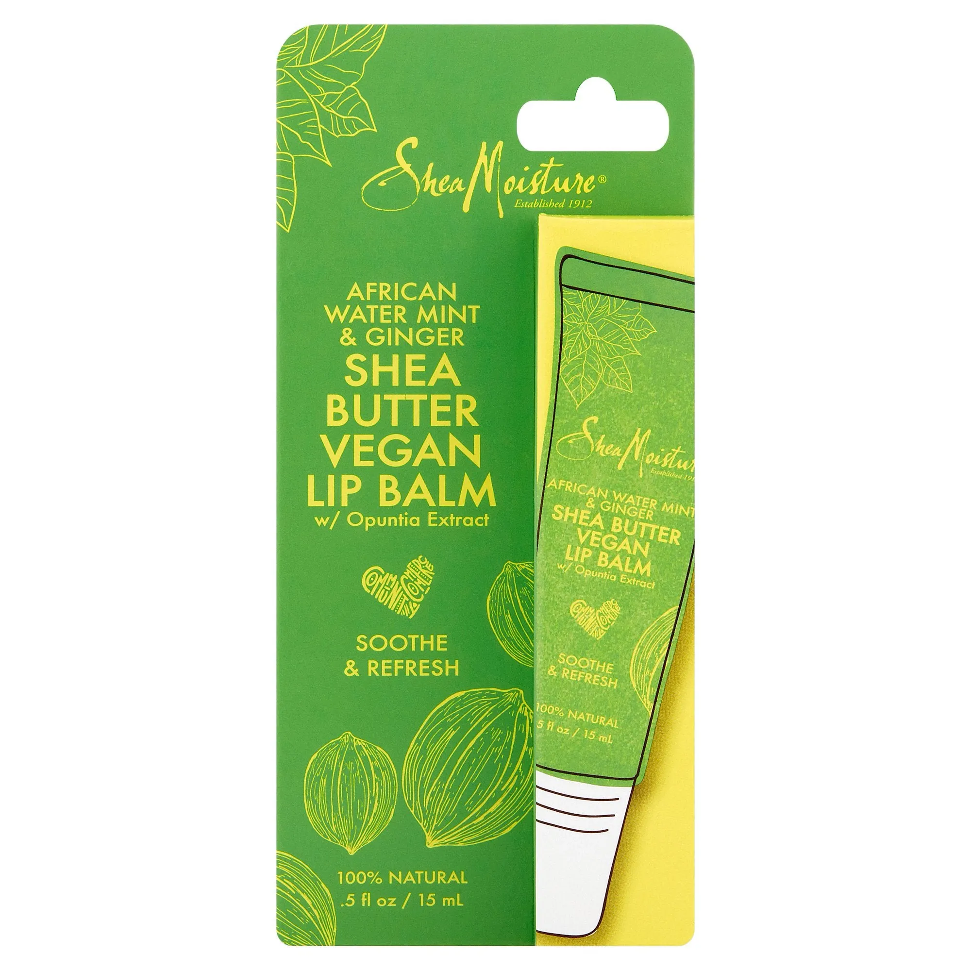 Shea Moisture African Water Mint And Ginger Shea Butter Vegan Lip Balm 15ml