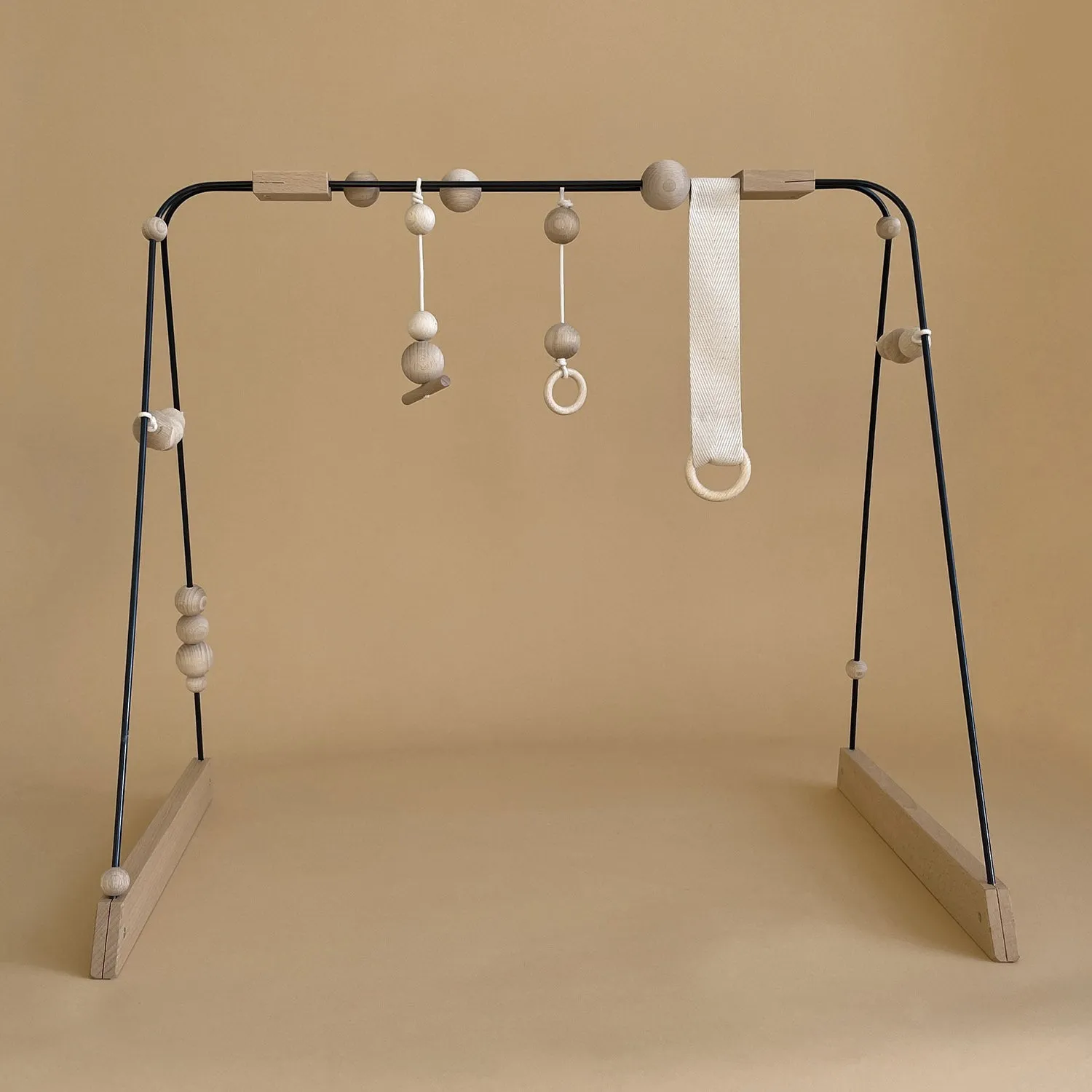 Steel and Wood Baby Gym - Dark Grey