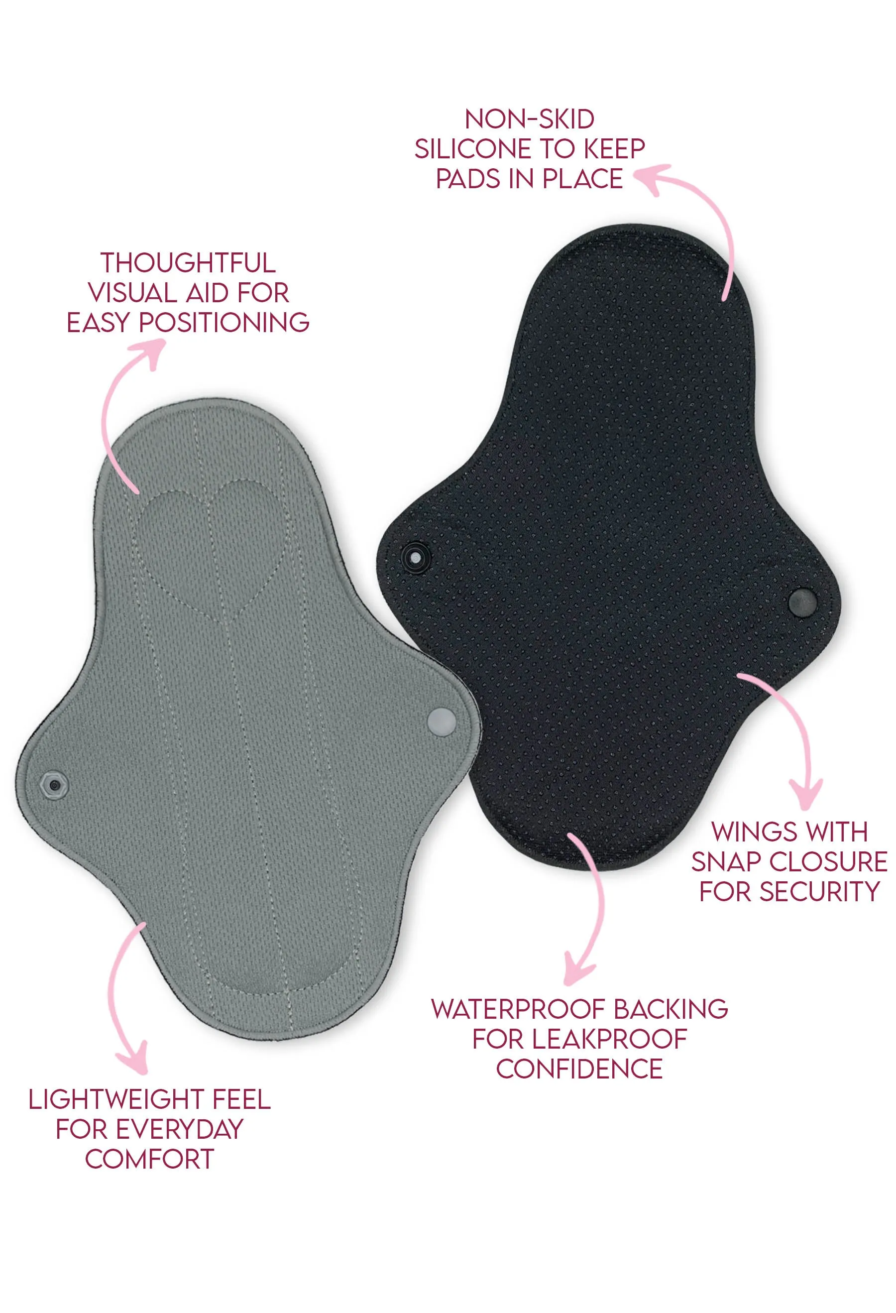 Ultra Thin Reusable Panty Liner with Wings - Free Gift