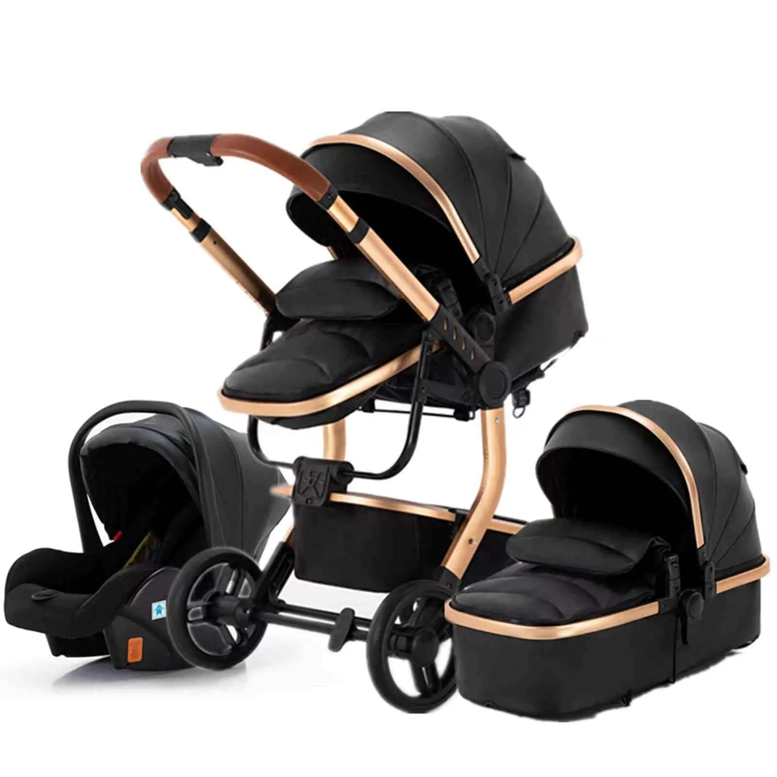 Upgraded Luxury 3-in-1 Baby Stroller