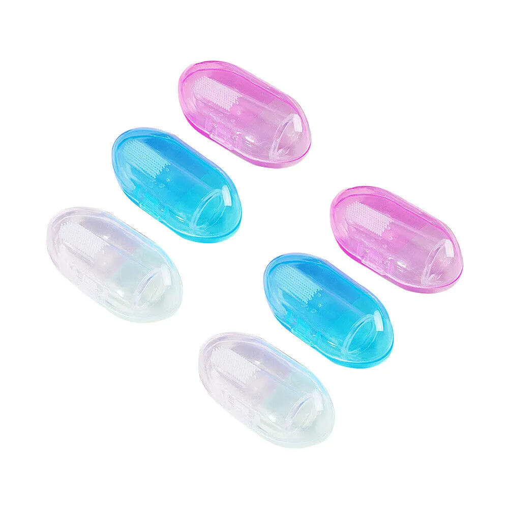 US 6~12 Pack Baby Finger Toothbrush Silicone Oral Massager Pets Infant Toddlers