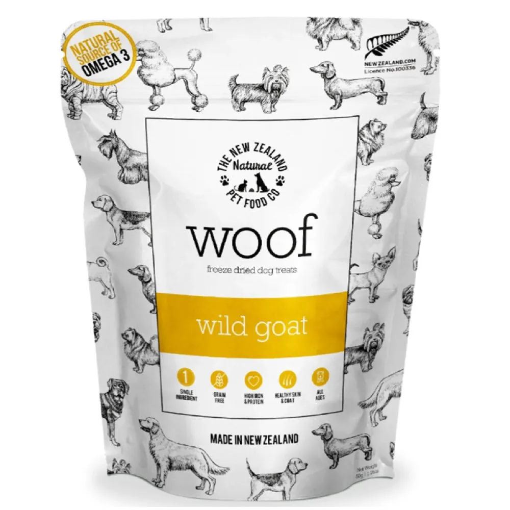 WOOF Wild Goat Freeze Dried Dog Bites Treats 50g