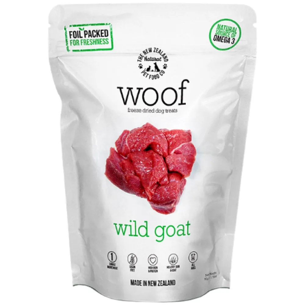 WOOF Wild Goat Freeze Dried Dog Bites Treats 50g