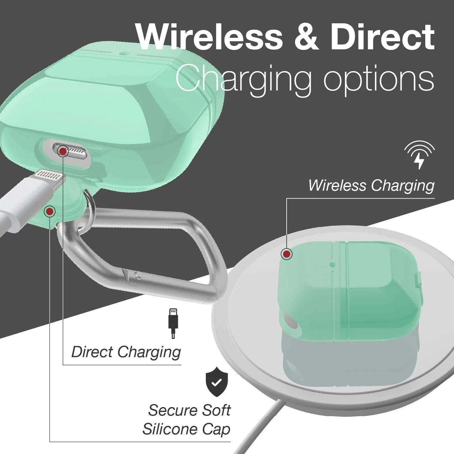 X-Doria Defense Journey Apple AirPods Pro&2&1 Charging Case Cover with Carabiner Clip