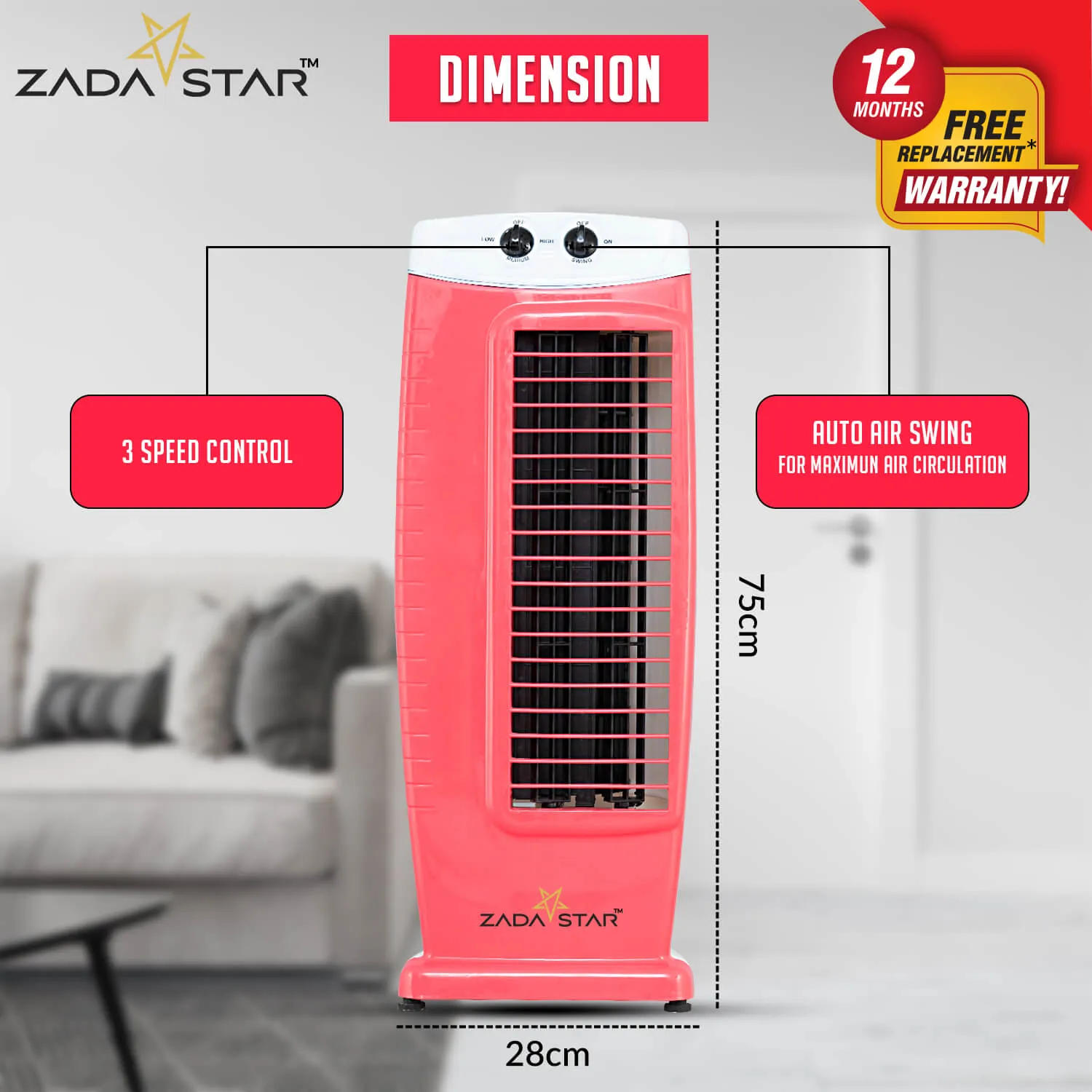 ZADASTAR SUPERSONIC TOWER FAN